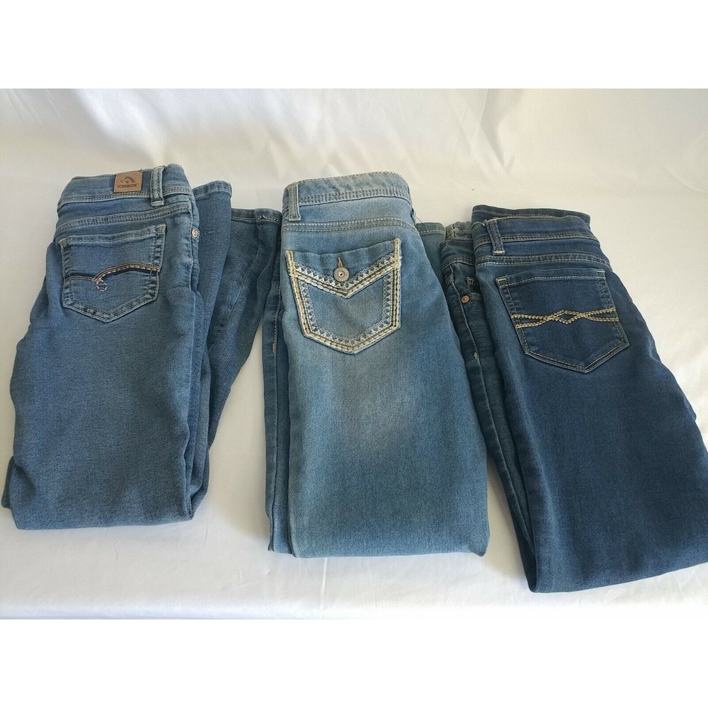 Lot of 2 Jordache Girls Skinny Jeans Pants & Faded Glory Girls Jeans Sizes 8 &10
